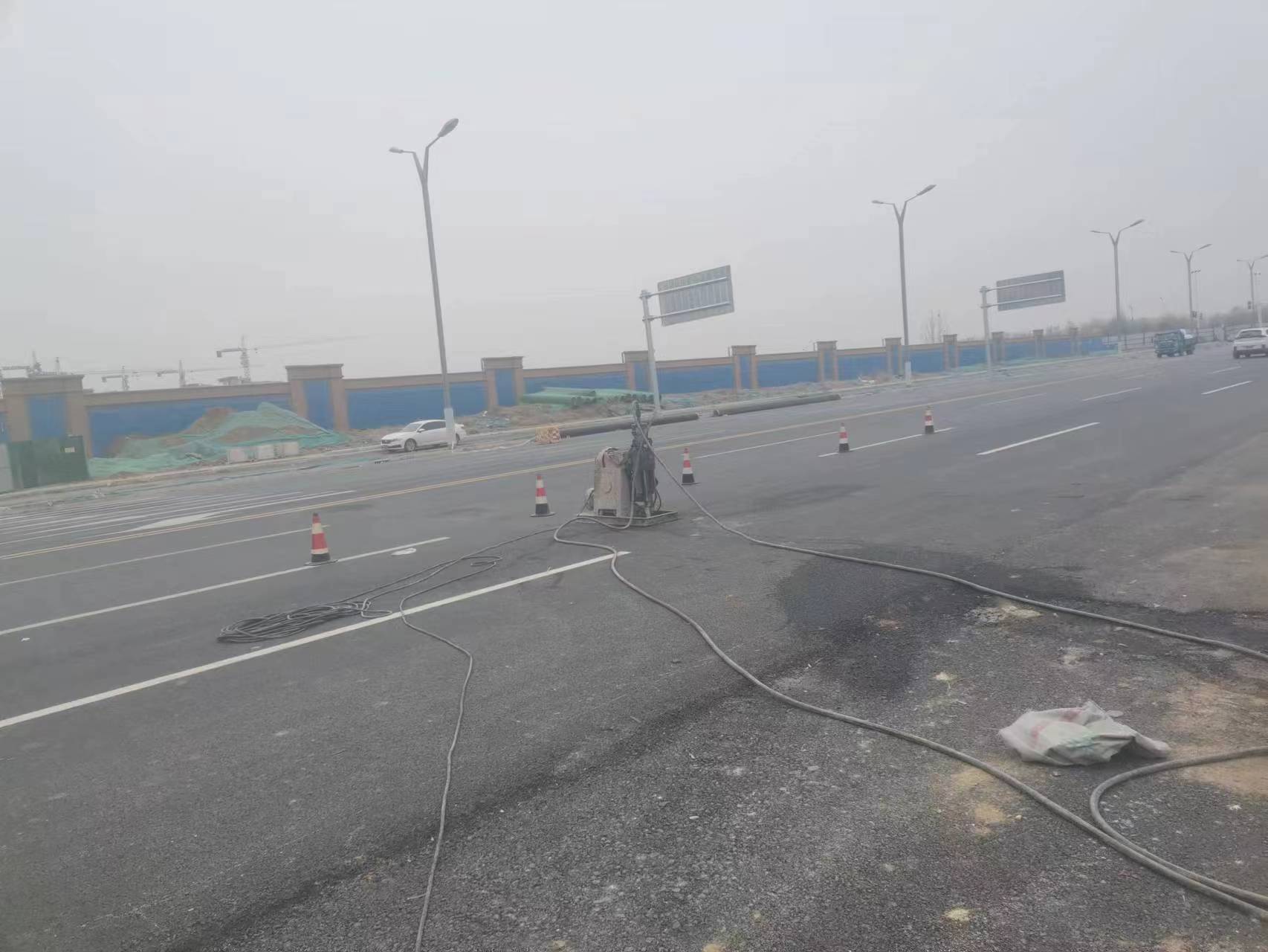 千家镇马路注浆